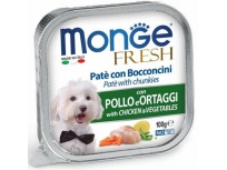 MONGE FRESH - paštika a kousky s kuřetem a zeleninou 100g