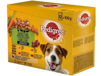 Pedigree adult 12 x 100 g kapsa smíšený výběr kuře,hovězí,krůta,játra,jeh. ve šťávě