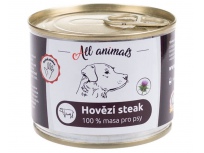 ALL ANIMALS hovězí STEAK, konzerva pro psy, 200 g