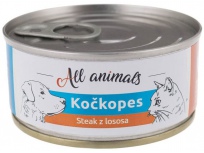 ALL ANIMALS konzerva KOČKOPES steak z lososa, 100g