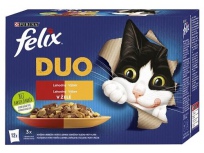 Felix Fantastic DUO v želé kuře s ledv., hovězí s drůbežím 12x85g