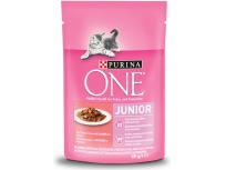 Purina ONE Junior losos s mrkví ve šťávě 85 g