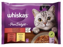 Whiskas Pure Delight lahodné kousky v želé 4 x 85 g kapsa, hovězí, kuře