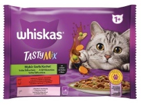 Whiskas Tasty mix, Volba šéfkuchaře ve šťávě 4 x 85 g kapsa, hovězí zelenina, losos a mrkev