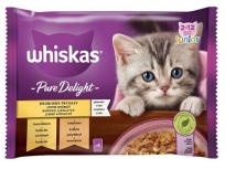 Whiskas Pure Delight Junior drůbeží v želé 4 x 85 g kuře a krůta