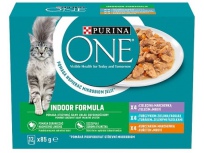 Purina ONE Indoor cat 12 x 85 g kapsa tele s mrk kuře s mrkví, tuňák s fazolk. ve šťávě