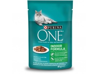 Purina ONE Indoor 85 g kapsa mini filet s tuňákem a fazolky ve šťávě