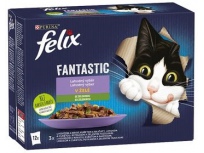 Felix Fantastic výběr se zeleninou v želé 12 x 85 g hovězí s mrkví, kuře s rajč., losos s cuk.
