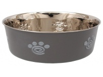 Dog Fantasy miska nerez tlapka šedá 2,5 l