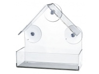 Krmítko pro ptáky na okenní tabuli