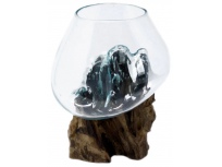 Skleněná dekorace na dřevě - velká