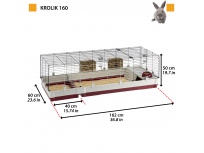 Klec KROLIK 160 králík 162x60x50cm bordó Ferplast