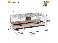 Klec KROLIK 140 králík 142x60x50cm bordó Ferplast