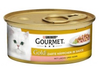 Konzerva Gourmet Gold kuře s lososem 85g